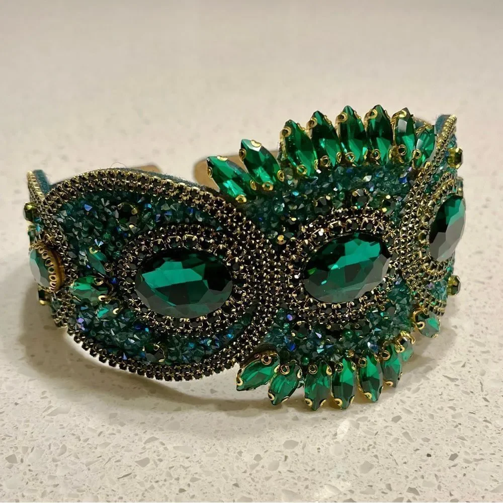 Cubic Zirconia Decor Headband Gorgeous Wide Edge Gem Rhinestone‎ Headband
